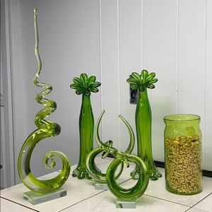Green Glass Pieces